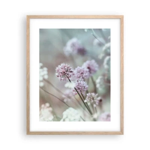Plakát v rámu světlý dub - Sladké filigrány bylinek - 40x50 cm