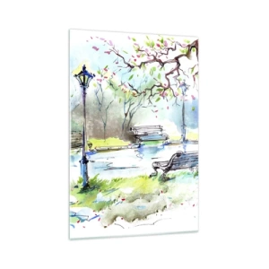 Obraz na skle - Kouzlo parkového ticha - 70x100 cm