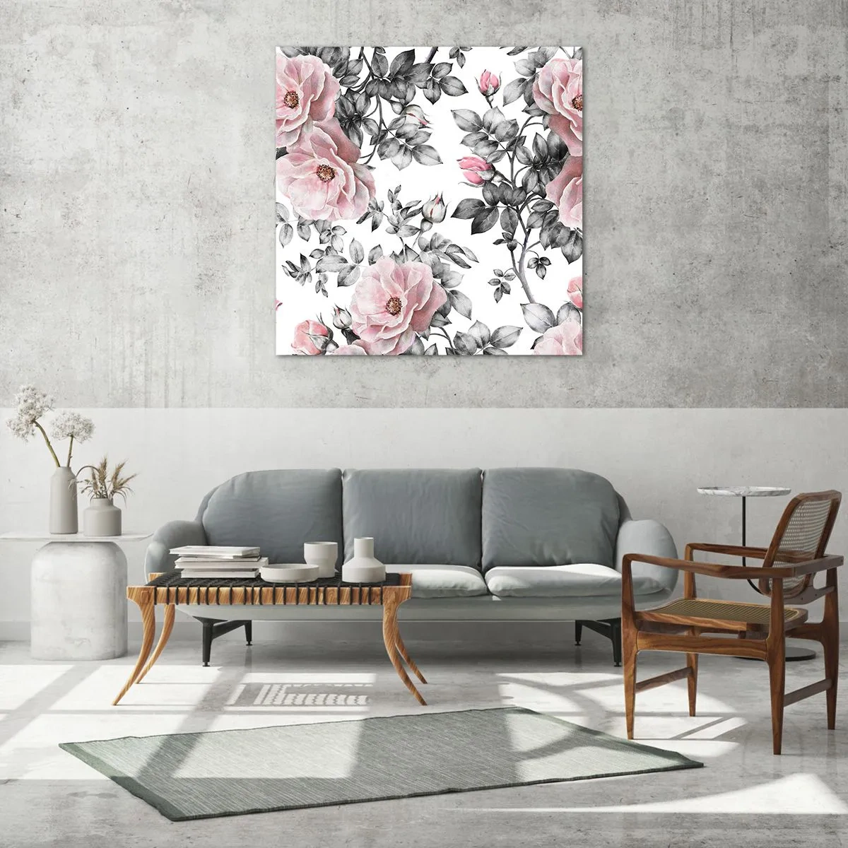 Obraz na skle - Ztratit se v květinách růží - 70x70 cm