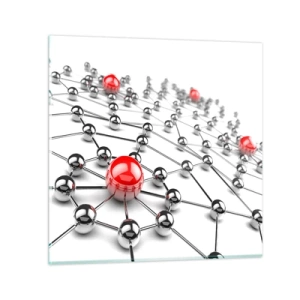 Obraz na skle - Stříbrná síť - 50x50 cm