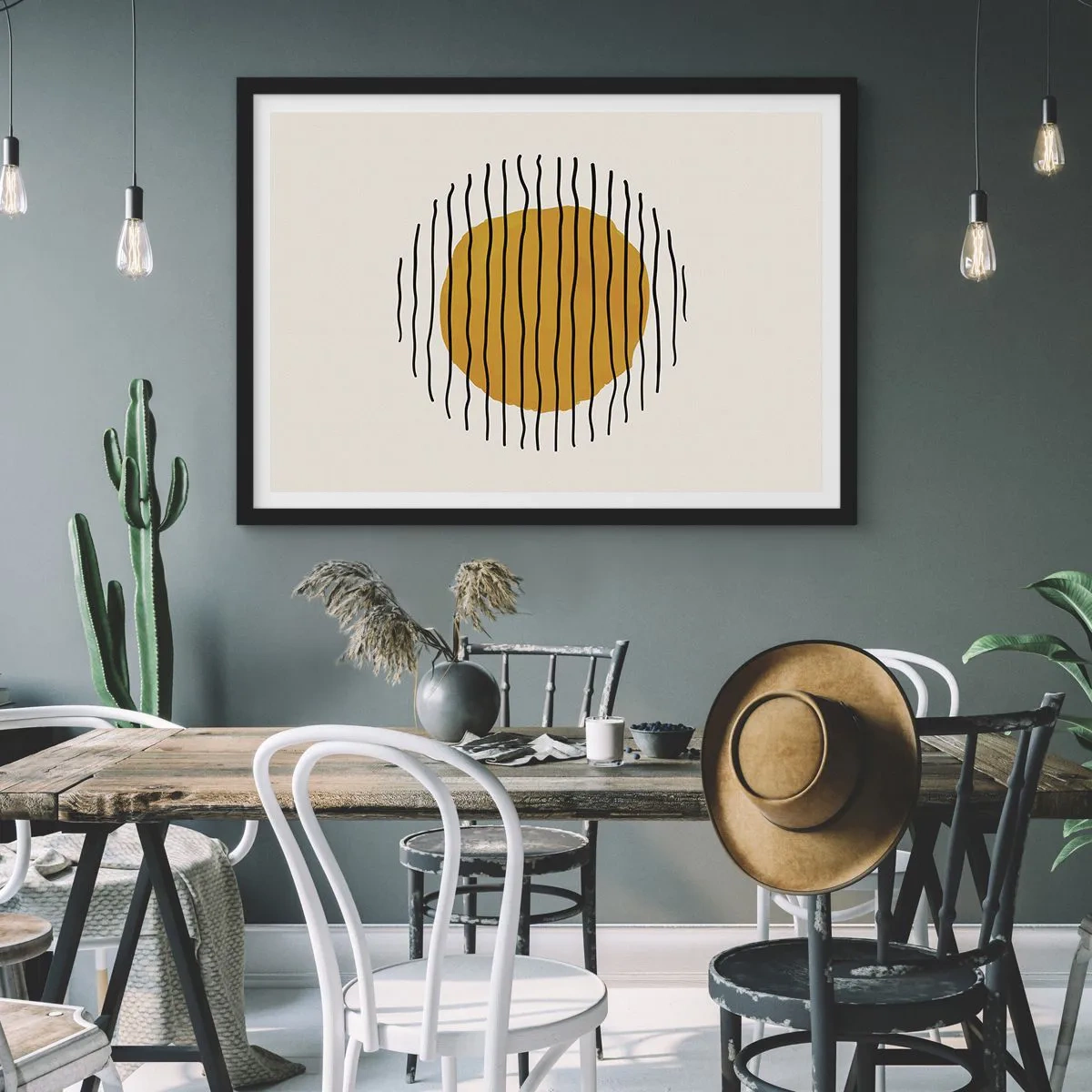 Plakát v černém rámu - Abstrakce chvějící se žárem - 70x50 cm
