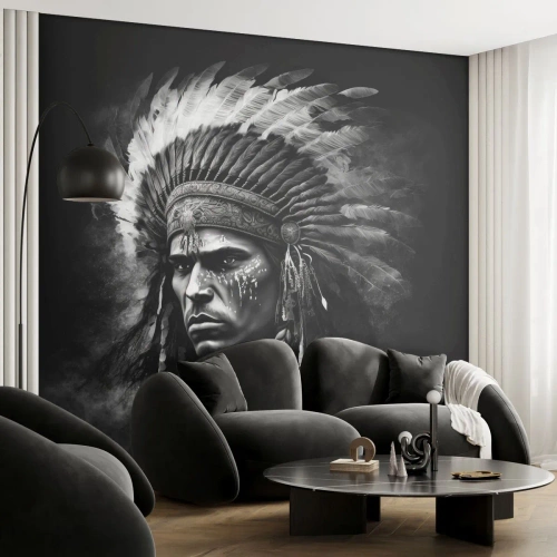 Fototapeta Premium Sand - Vůdce a bojovník - indický, Kmeny, Etnický - 100x70 cm