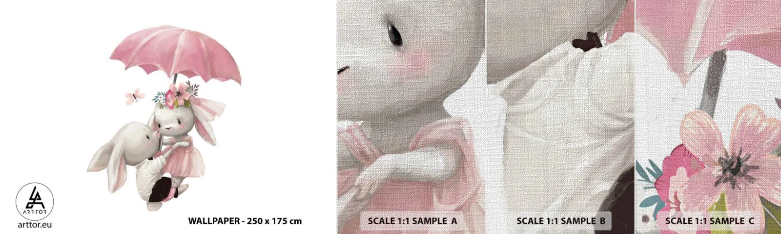 Vzor Fototapety Premium Canvas - To je láska - Pro děti, Králíci, Pohádka - 100x30 cm