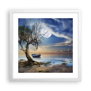 Plakát v bílém rámu - Je to konec nebo začátek? - 40x40 cm