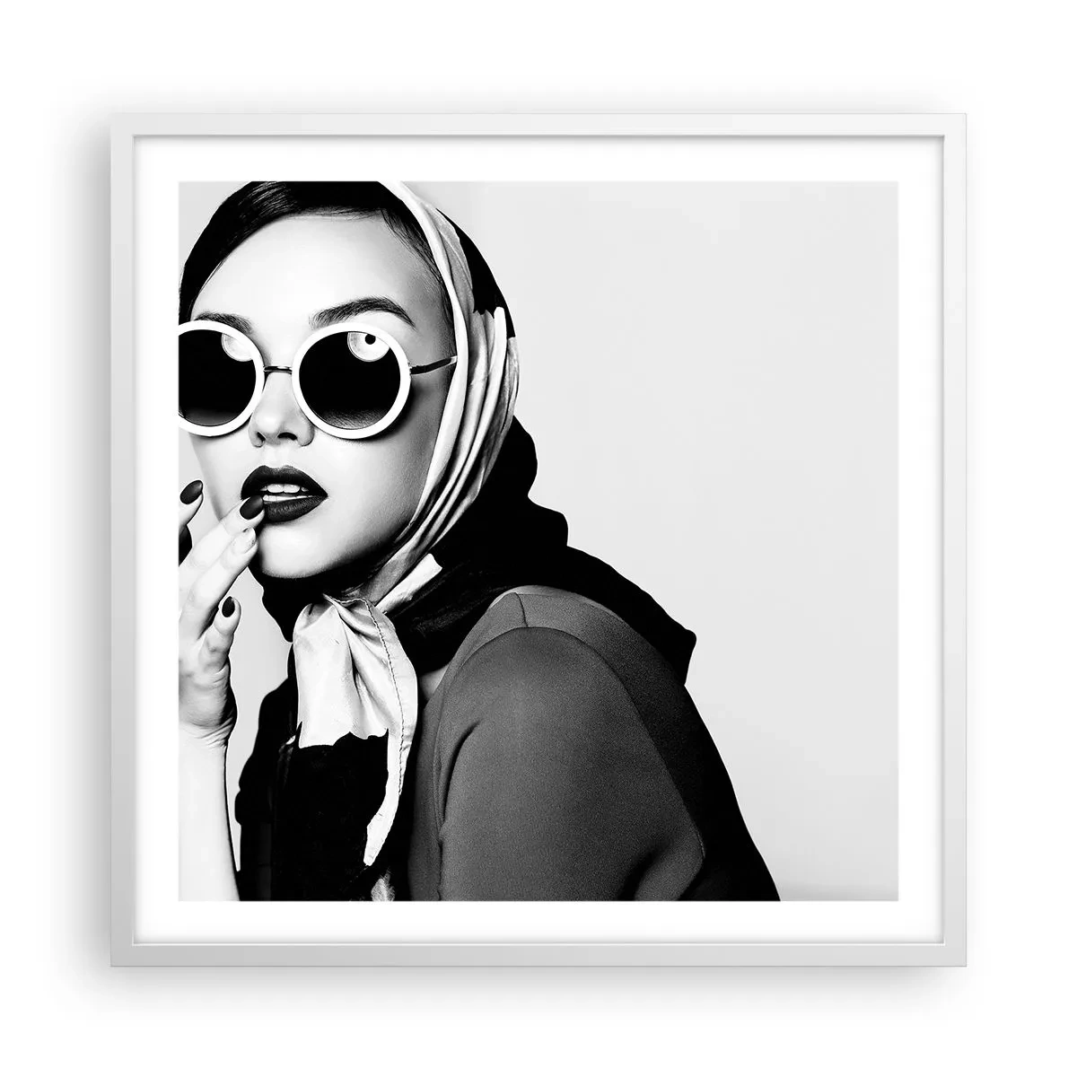 Plakát v bílém rámu - Pozdravy z 60. let - 60x60 cm