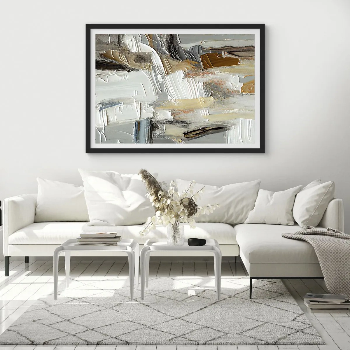 Plakát v černém rámu - Barevné nahromadění - 91x61 cm