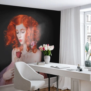 Fototapeta Premium Canvas - V barokním stylu - Žena, Modelka, Růže - 450x315 cm
