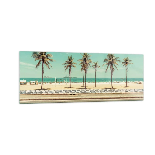 Obraz na skle - Hlídání pláže - 140x50 cm