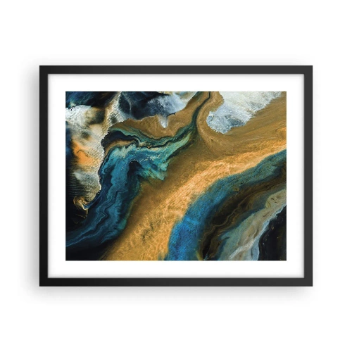 Plakát v černém rámu - Modrá – žlutá – vzájemné vlivy - 50x40 cm
