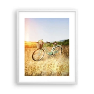 Plakát v bílém rámu - Chvíli tu zůstanu - 40x50 cm