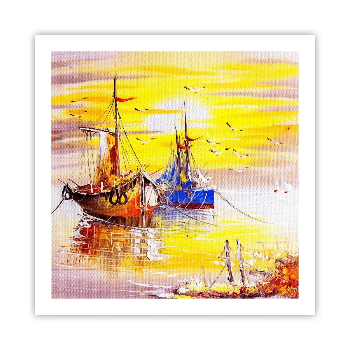 Plakát - Zasloužený odpočinek v přístavu - 60x60 cm