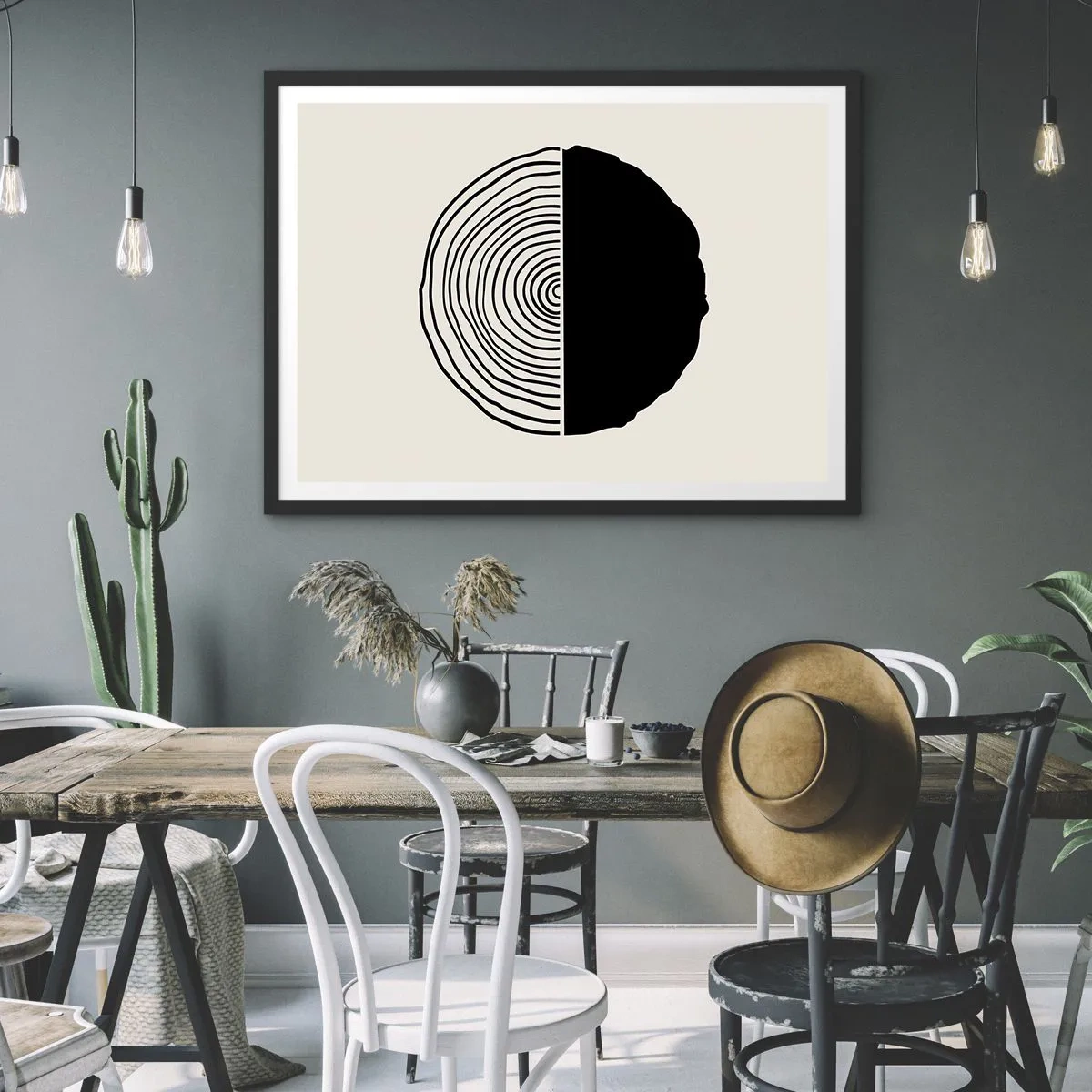 Plakát v černém rámu - Půl na půl - 70x50 cm