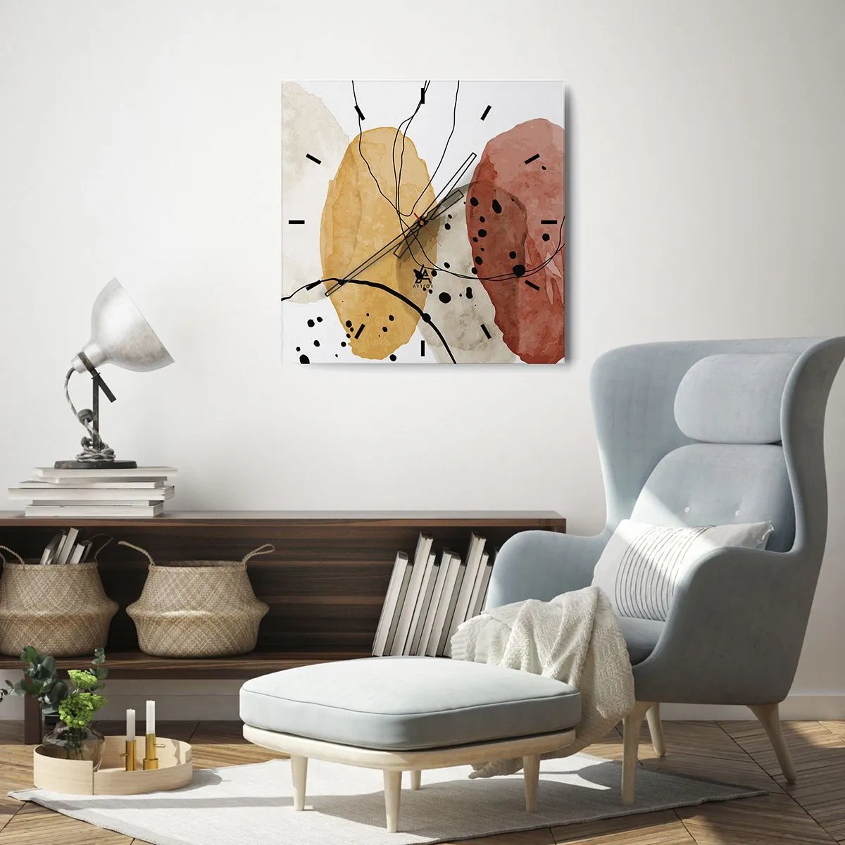 Nástěnné hodiny - Jako lehký, průzračný vzduch - 30x30 cm