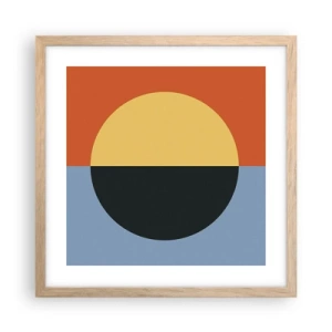 Plakát v rámu světlý dub - Kompozice tepla a chladu - 40x40 cm