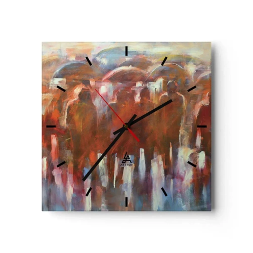 Nástěnné hodiny - Rovnocenní v dešti a mlze - 30x30 cm