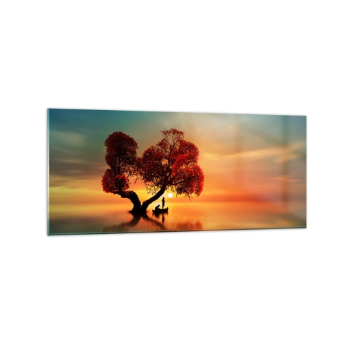 Obraz na skle - Voda a ticho vesmíru - 120x50 cm