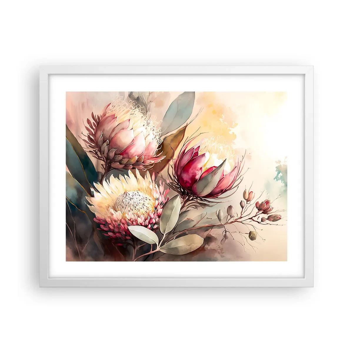 Plakát v bílém rámu - Z profilu a en face - 50x40 cm