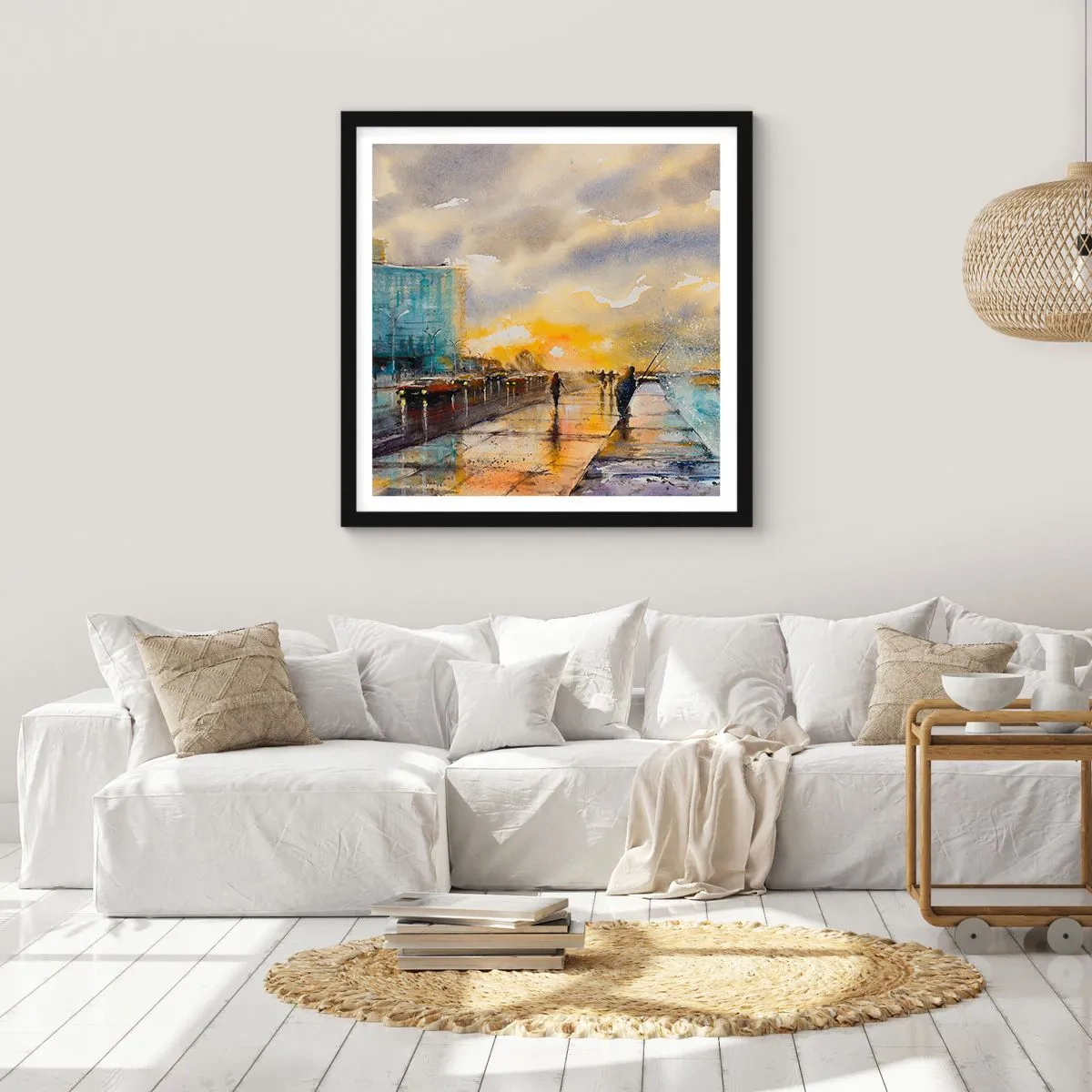 Plakát v černém rámu - Život na pobřeží - 50x50 cm