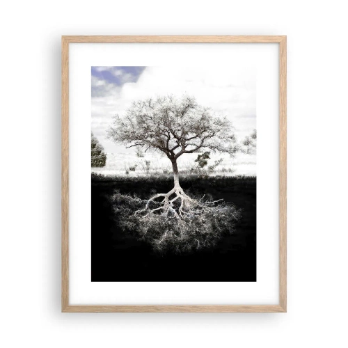 Plakát v rámu světlý dub - Objevení podstaty světa - 40x50 cm