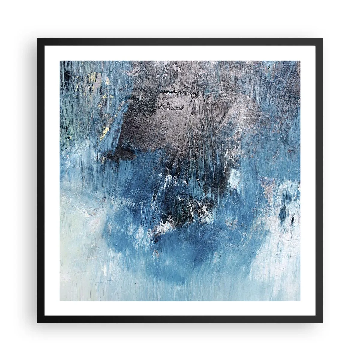 Plakát v černém rámu - Rapsodie v modrém - 60x60 cm