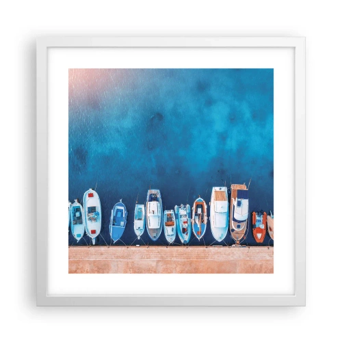 Plakát v bílém rámu - V řadě za sebou - 40x40 cm