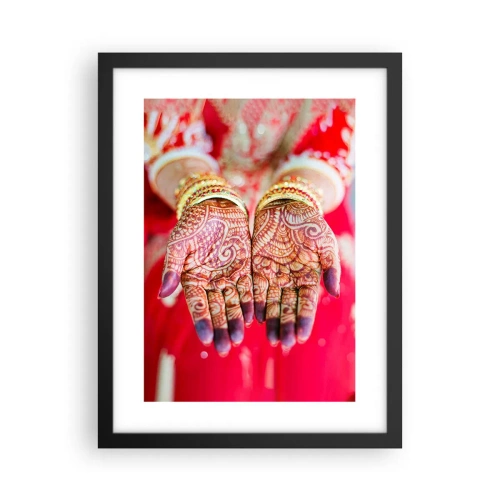 Plakát v černém rámu - Připravená chytit štěstí - 30x40 cm