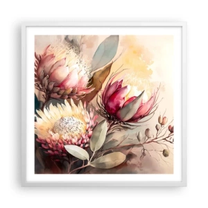 Plakát v bílém rámu - Z profilu a en face - 60x60 cm