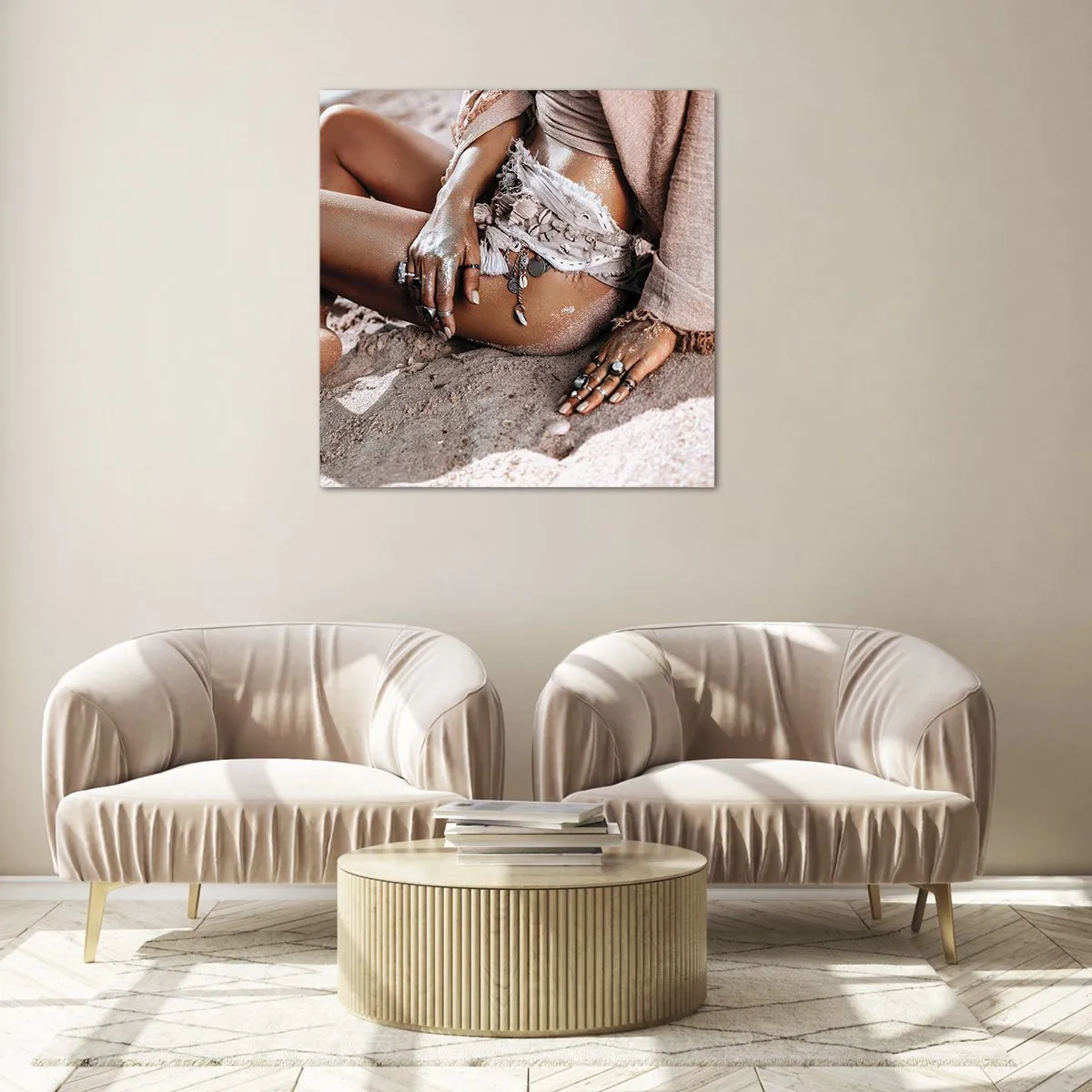 Obraz na skle - Vyplavena na břeh? - 40x40 cm