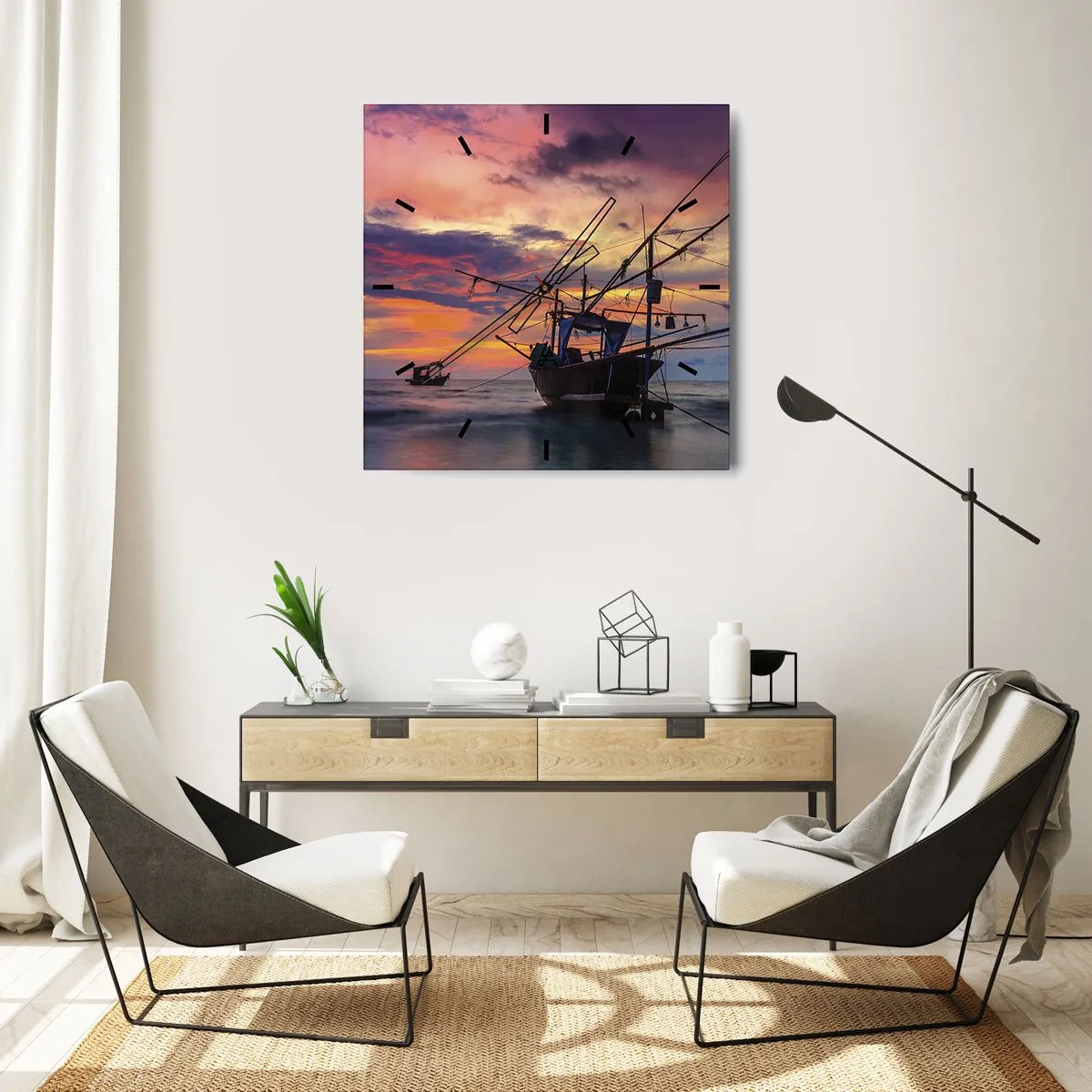 Nástěnné hodiny - Exotický večer - 40x40 cm