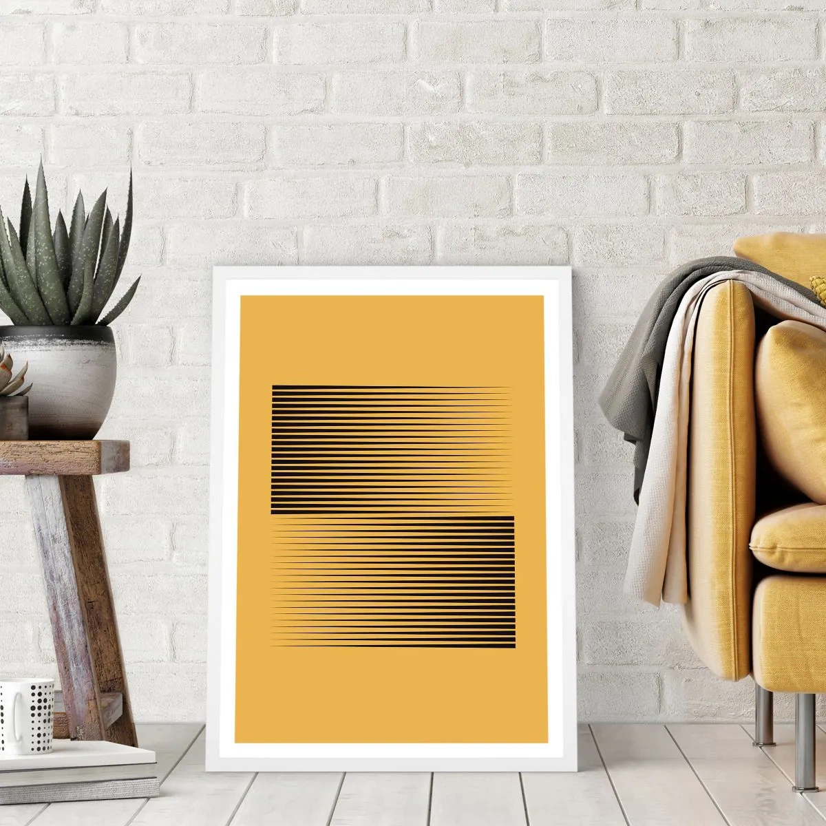 Plakát v bílém rámu - Čtverec protikladů - 70x100 cm