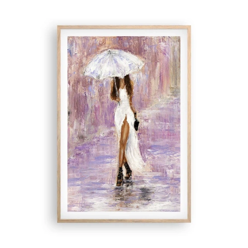 Plakát v rámu světlý dub - V liliovém dešti - 61x91 cm