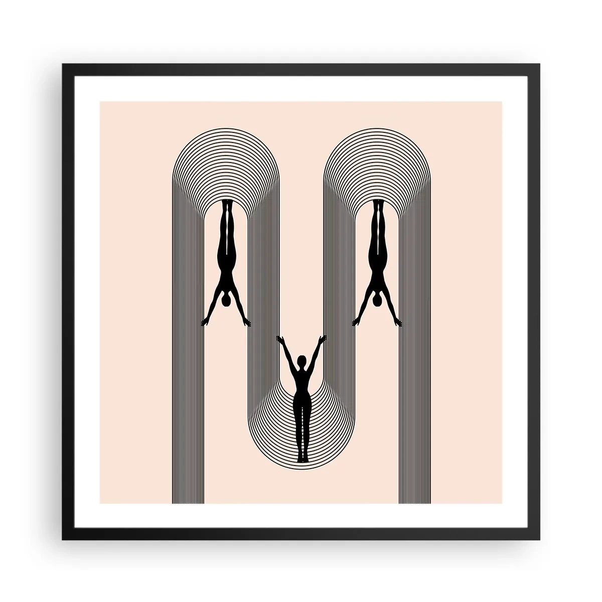 Plakát v černém rámu - Vzhůru nohama - 60x60 cm