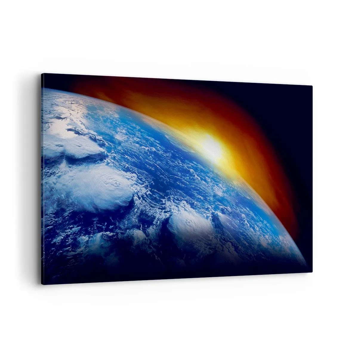 Obraz na plátně - Východ slunce nad modrou planetou - 120x80 cm