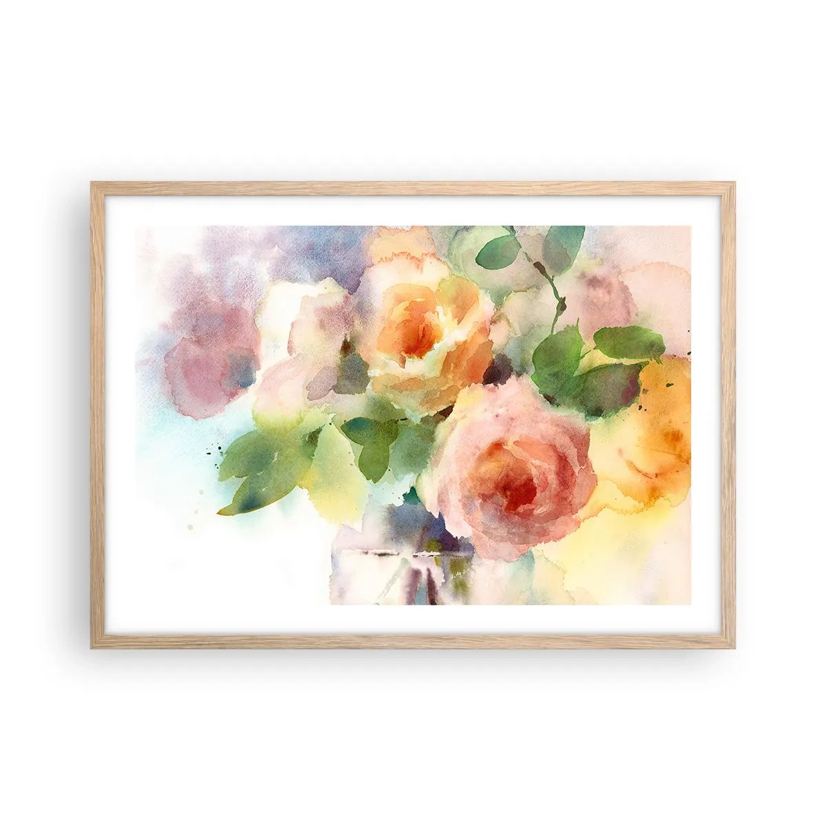 Plakát v rámu světlý dub - Jemné jako akvarel - 70x50 cm