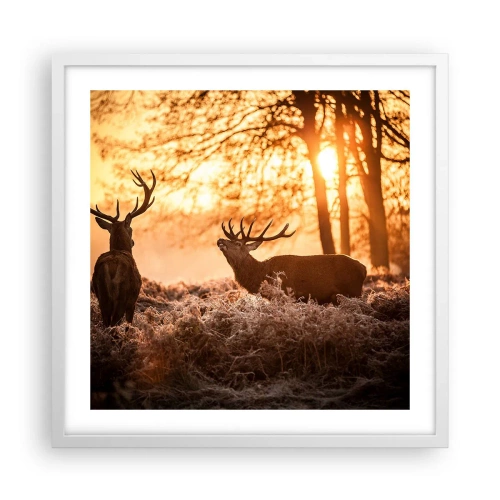 Plakát v bílém rámu - Sen myslivce - 50x50 cm