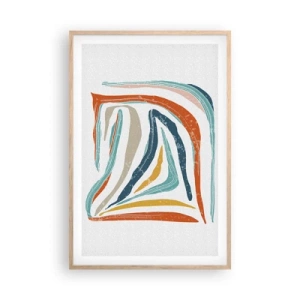 Plakát v rámu světlý dub - Přátelsky usměvavá abstrakce - 61x91 cm