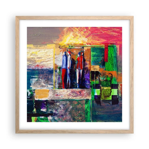 Plakát v rámu světlý dub - Vztahy a emoce - 50x50 cm