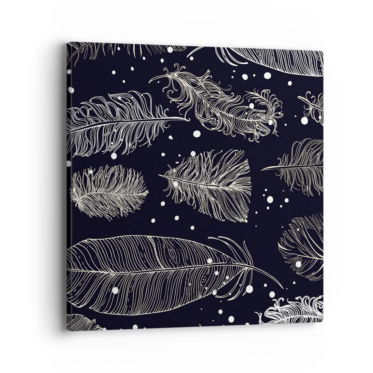 Obraz na plátně - Krajka s peřím - 40x40 cm