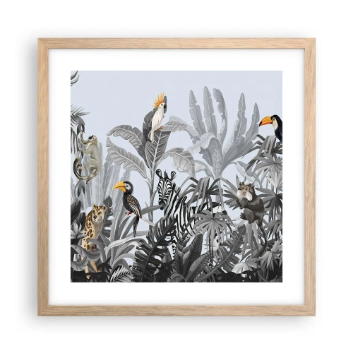 Plakát v rámu světlý dub - Africká pohádka - 40x40 cm