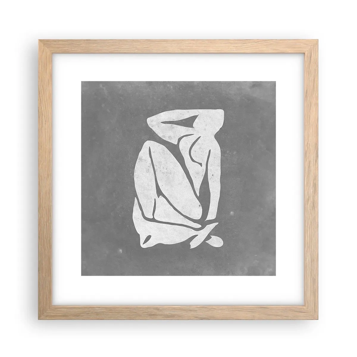 Plakát v rámu světlý dub - V zádumčivosti - 30x30 cm