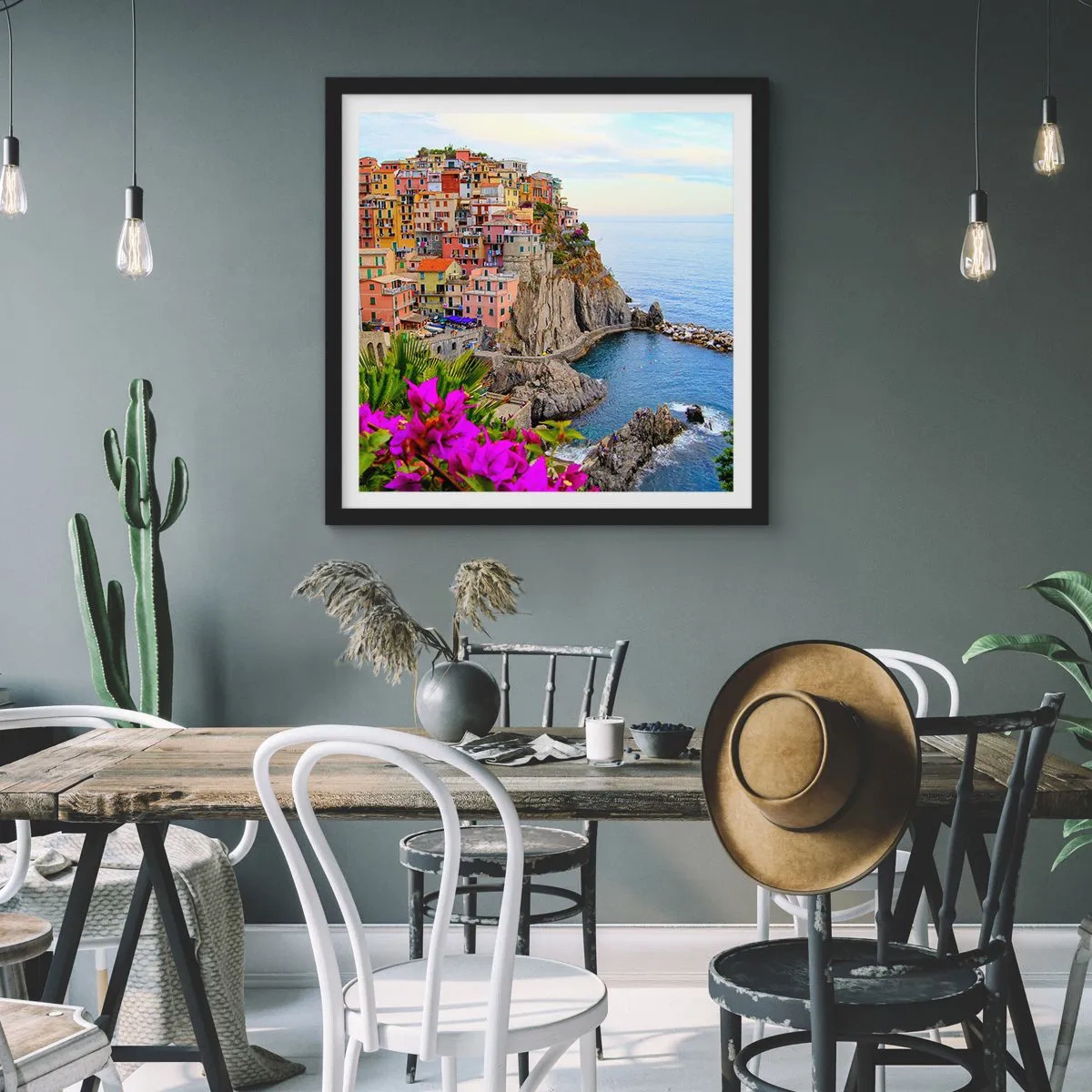 Plakát v černém rámu - Usměvavé město - 40x40 cm