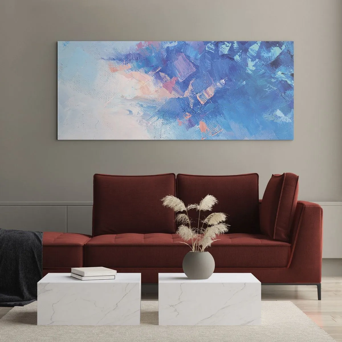 Obraz na skle - Zimní abstrakce - 120x50 cm
