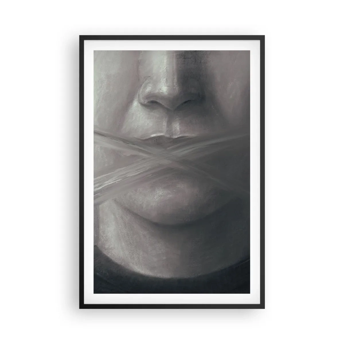 Plakát v černém rámu - Ani slovo - 61x91 cm