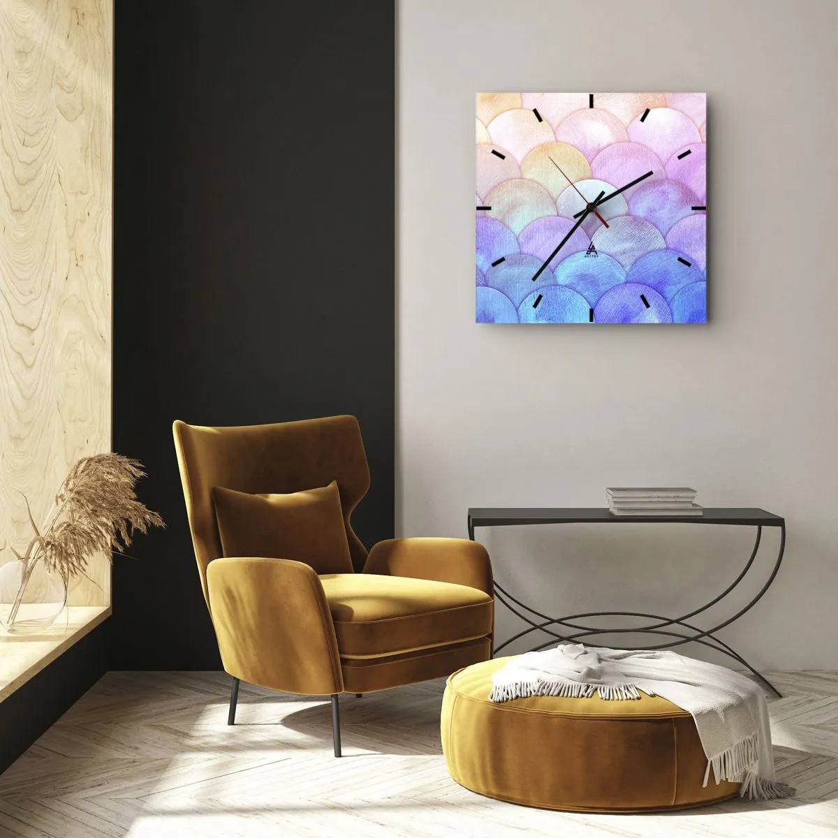 Nástěnné hodiny - Perleťová šupina - 30x30 cm