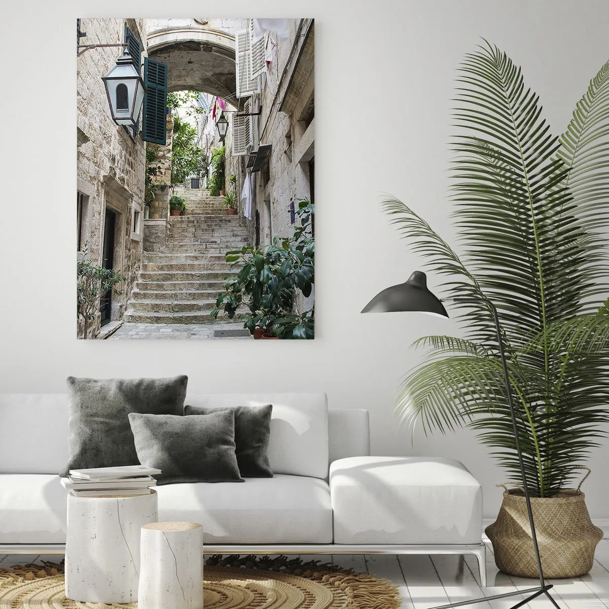 Obraz na skle - Okouzlující ulička - 70x100 cm