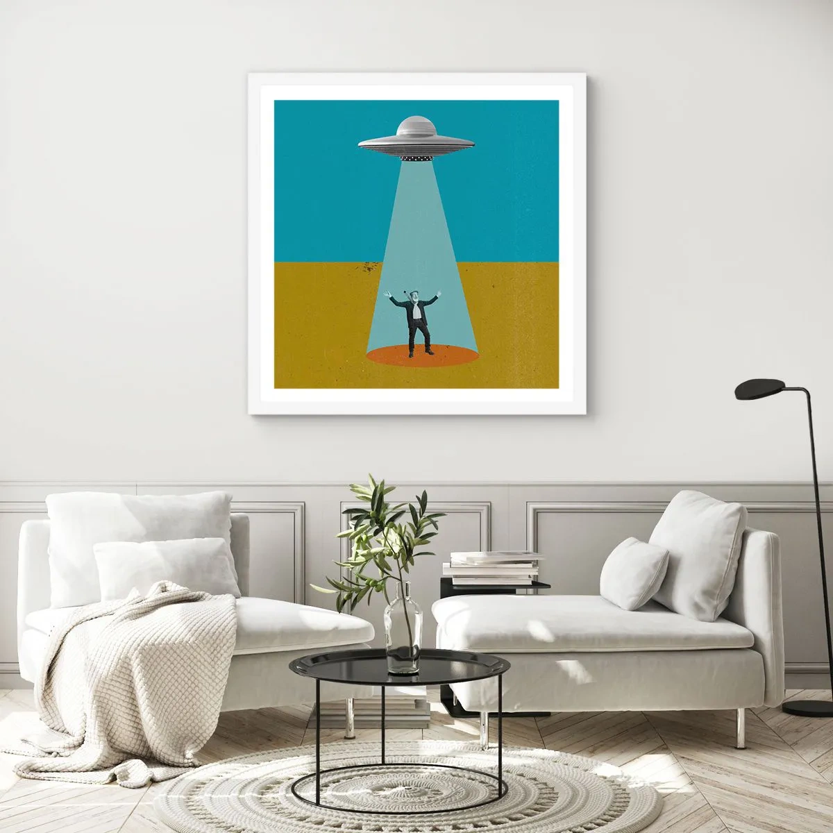 Plakát v bílém rámu - Blízké setkání - 50x50 cm