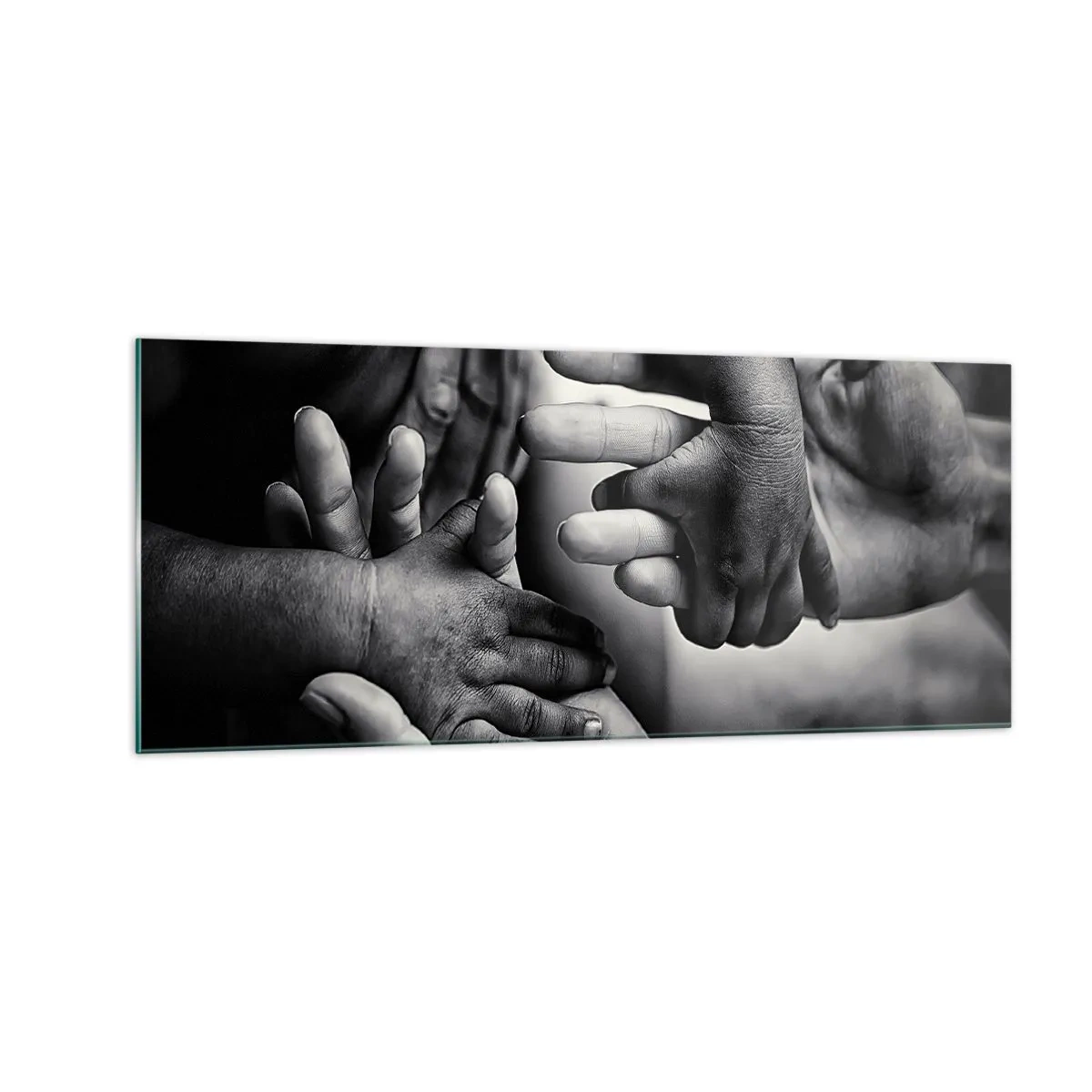 Obraz na skle - Být člověkem - 100x40 cm