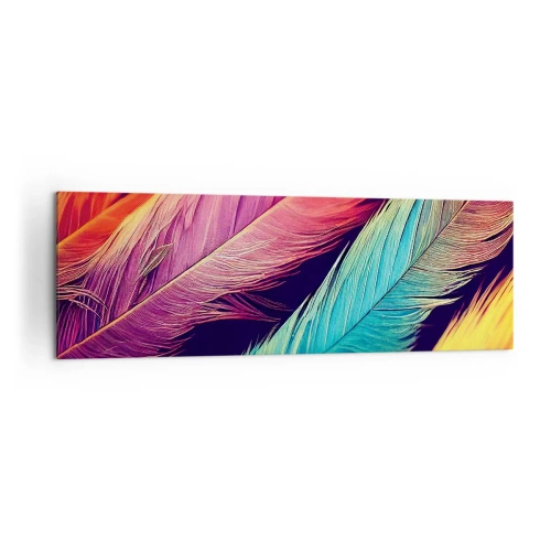 Obraz na plátně - Opeřená duha - 160x50 cm