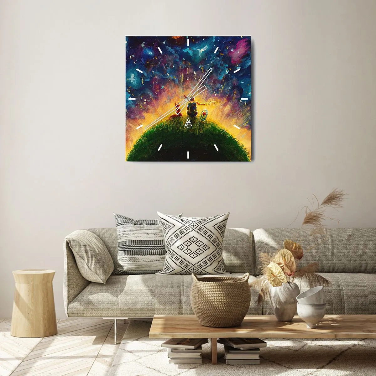 Nástěnné hodiny - Láska a přátelství - celý svět - 40x40 cm