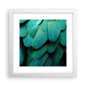 Plakát v bílém rámu - Přesnost papouščí povahy - 30x30 cm